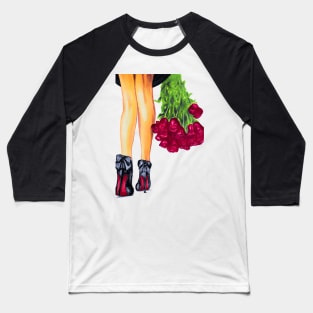 Girl with roses Baseball T-Shirt